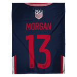 Sleep Squad US Women's Soccer Alex Morgan 60” x 80” Raschel Plush Jersey Blanket