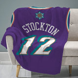 Sleep Squad Utah Jazz John Stockton 60” x 80” Raschel Plush Blanket