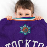 Sleep Squad Utah Jazz John Stockton 60” x 80” Raschel Plush Jersey Blanket
