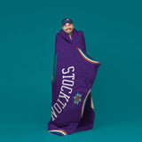Sleep Squad Utah Jazz John Stockton 60” x 80” Raschel Plush Jersey Blanket
