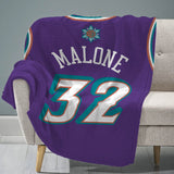 Sleep Squad Utah Jazz Karl Malone 60” x 80” Raschel Plush Blanket