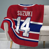 Sleep Squad Montreal Canadiens Nick Suzuki 60” x 80” Raschel Plush Jersey Blanket
