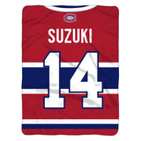 Sleep Squad Montreal Canadiens Nick Suzuki 60” x 80” Raschel Plush Jersey Blanket
