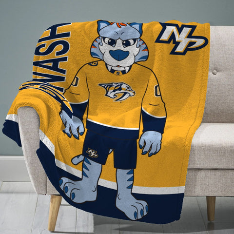 Sleep Squad Nashville Predators Gnash 60” x 80” Raschel Plush Blanket