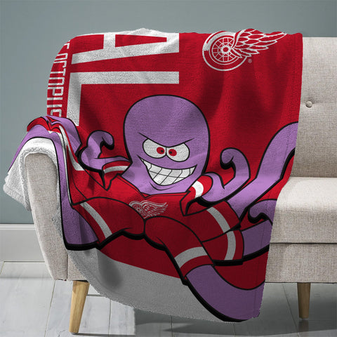 Sleep Squad Detroit Red Wings Rally Al 60” x 80” Raschel Plush Blanket