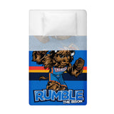 Sleep Squad Oklahoma City Thunder Rumble The Bison Mascot 60” x 80” Raschel Plush Blanket