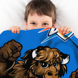 Sleep Squad Oklahoma City Thunder Rumble The Bison Mascot 60” x 80” Raschel Plush Blanket