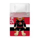 Sleep Squad Ottawa Senators Sparty 60” x 80” Raschel Plush Blanket