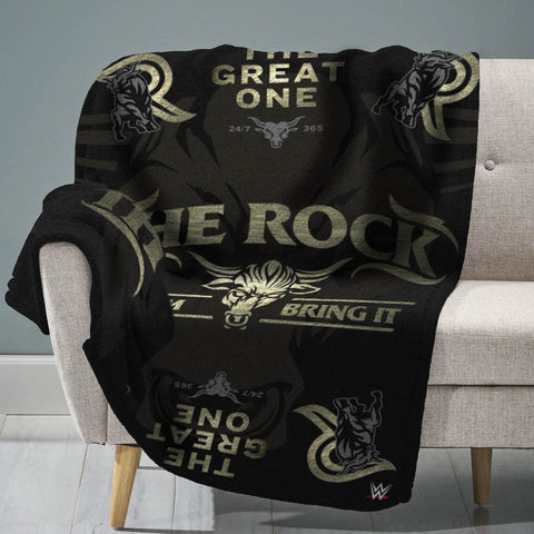 Sleep Squad WWE The Rock 60” x 80” Raschel Plush Blanket