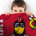 Sleep Squad Chicago Blackhawks Tommyhawk 60” x 80” Raschel Plush Blanket