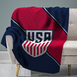 Sleep Squad US Soccer Federation Logo 60” x 80” Raschel Plush Throw