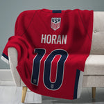 Sleep Squad US Women's Soccer Lindsey Horan 60” x 80” Raschel Plush Blanket