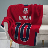 Sleep Squad US Women's Soccer Lindsey Horan 60” x 80” Raschel Plush Jersey Blanket