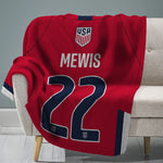 Sleep Squad US Women's Soccer Kristie Mewis 60” x 80” Raschel Plush Jersey Blanket