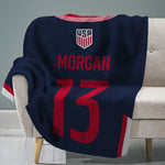 Sleep Squad US Women's Soccer Alex Morgan 60” x 80” Raschel Plush Jersey Blanket