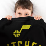 Sleep Squad Utah Jazz Donovan Mitchell 60” x 80” Raschel Plush Jersey Blanket