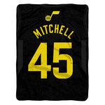 Sleep Squad Utah Jazz Donovan Mitchell 60” x 80” Raschel Plush Jersey Blanket