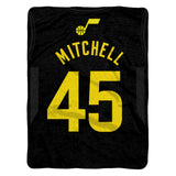 Sleep Squad Utah Jazz Donovan Mitchell 60” x 80” Raschel Plush Jersey Blanket