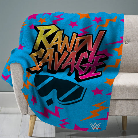 Sleep Squad WWE Randy Savage 60” x 80” Raschel Plush Blanket