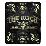Sleep Squad WWE The Rock 60” x 80” Raschel Plush Blanket