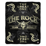 Sleep Squad WWE The Rock  x Bleacher Creatures Bundle- 60" x 80" Throw Blanket & 10" Plush Figure
