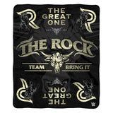 Sleep Squad WWE The Rock  x Bleacher Creatures Bundle- 60" x 80" Throw Blanket & 10" Plush Figure