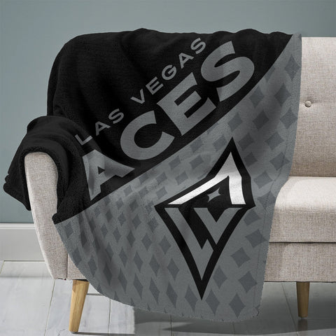 Sleep Squad Las Vegas Aces Logo 60” x 80” Raschel Plush Throw Blanket