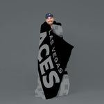 Sleep Squad Las Vegas Aces Logo 60” x 80” Raschel Plush Throw Blanket