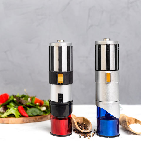 Uncanny Brands Star Wars Lightsaber Electric Salt & Pepper Mill Grinder (Pack of 2)