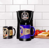 Uncanny Brands WWE Caffeinate Like A Champion Single Cup Coffee Maker Gift Set with 2 Mugs