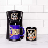 Uncanny Brands WWE Caffeinate Like A Champion Single Cup Coffee Maker Gift Set with 2 Mugs