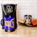 Uncanny Brands WWE Caffeinate Like A Champion Single Cup Coffee Maker Gift Set with 2 Mugs