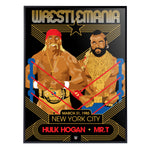 Phenom Gallery WWE Wrestlemania 1 Hulk Hogan and Mr. T 18" x 24" Deluxe Framed Serigraph