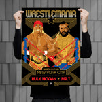 Phenom Gallery WWE Wrestlemania 1 Hulk Hogan and Mr. T 18" x 24" Deluxe Framed Serigraph