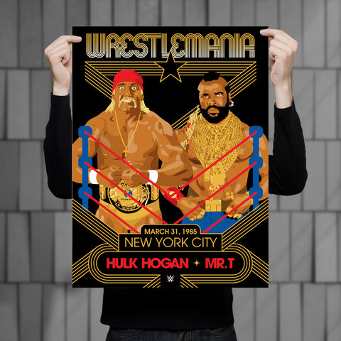 Phenom Gallery WWE Wrestlemania 1 Hulk Hogan and Mr. T 18" x 24" Serigraph