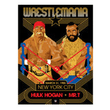 Phenom Gallery WWE Wrestlemania 1 Hulk Hogan and Mr. T 18" x 24" Deluxe Framed Serigraph