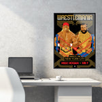 Phenom Gallery WWE Wrestlemania 1 Hulk Hogan and Mr. T 18" x 24" Deluxe Framed Serigraph