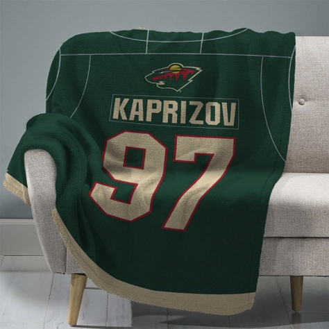 Sleep Squad Minnesota Wild Kirill Kaprizov 60” x 80” Raschel Plush Blanket